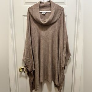 Kate & Mallory Tan Cowl Neck Poncho Sweater Size 1X/3X